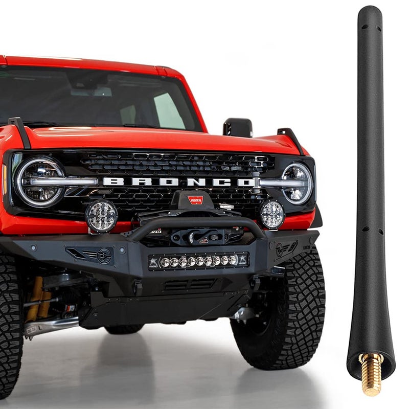 KSaAuto Short Antenna Compatible with Ford Bronco 2019 2020 2021 2022 2023 2024 2025, Bronco Antenna Replacement, 7 Inch Spiral Truck Off Road Car AM FM Radio Ford Accessories - Image 1